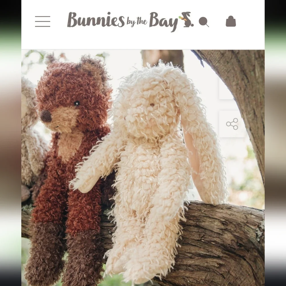 Bunnies By The Bay Rabbit Cozy Cream Plush Harey the Bunny Camp Cricket